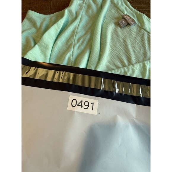 Y2K Vanity Mint Green Wrap Blouse Medium Sleeveless M Top Shirt - Picture 9 of 9